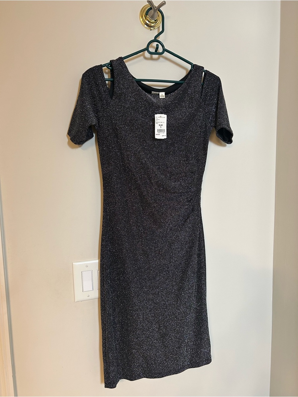 Emma & Michele Shimmery Black Midi Dress